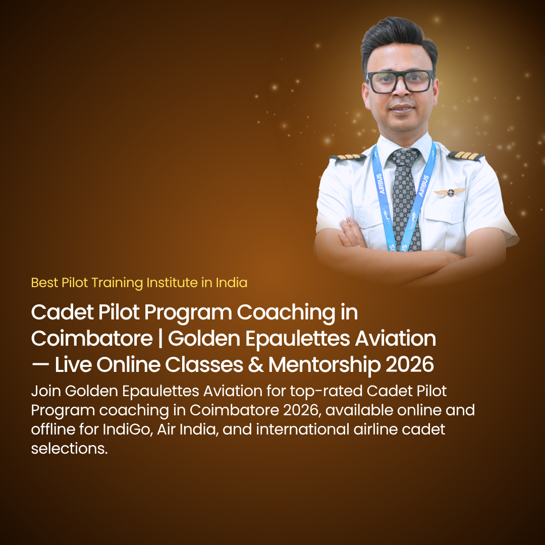 Cadet Pilot Program Coaching in Coimbatore | Golden Epaulettes Aviation — Live Online Classes & Mentorship 2026